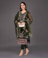 Olive Green Embroidered Kurta Set