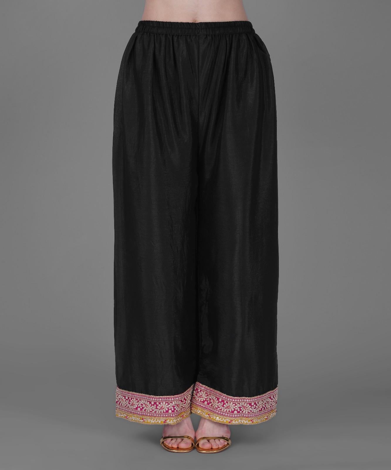 Black Embroidered Kurta Set with Dupatta