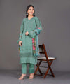 Rust &amp; Olive Embroidered Kurta Set