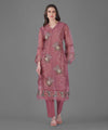 Dusty Rose Embroidered Kurta Set with Dupatta