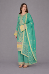Aqua Green Embroidered kurta Set with Dupatta
